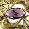 Art Nouveau Amethyst Glass Brooch