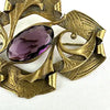 Art Nouveau Amethyst Glass Brooch