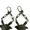 Art Nouveau Czech Saphiret & Art Glass Fairy Earrings