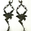 Art Nouveau Czech Saphiret & Art Glass Fairy Earrings