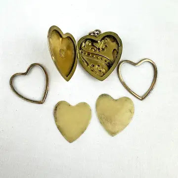 Art Nouveau Gold Filled Repousse Heart Shaped Locket