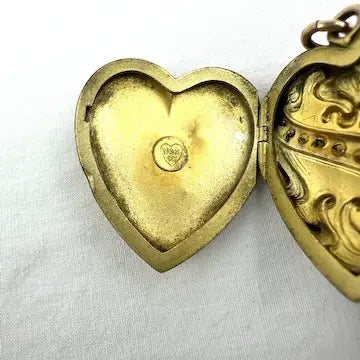 Art Nouveau Gold Filled Repousse Heart Shaped Locket