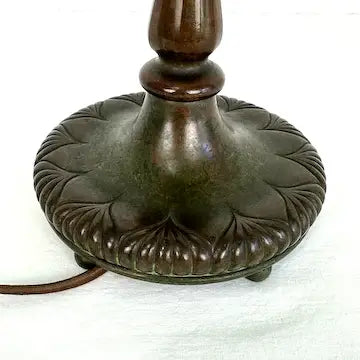 Art Nouveau Tiffany Pulled Feather  Lamp As Found