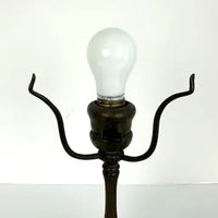 Art Nouveau Tiffany Pulled Feather  Lamp As Found