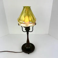 Art Nouveau Tiffany Pulled Feather  Lamp As Found