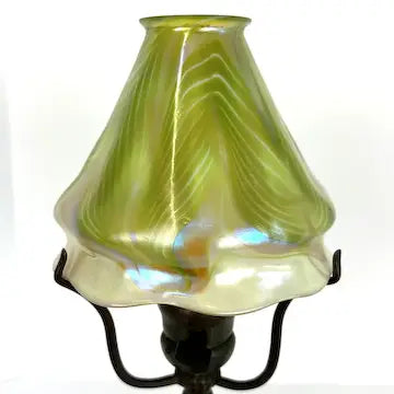 Art Nouveau Tiffany Pulled Feather  Lamp As Found