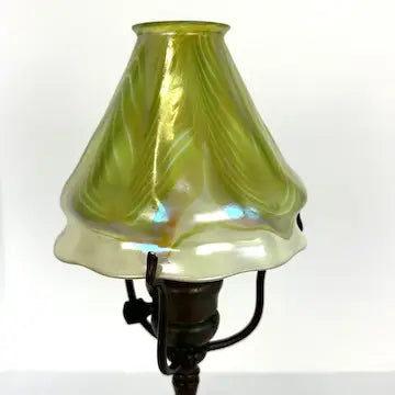 Art Nouveau Tiffany Pulled Feather  Lamp As Found