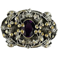 Arts and Crafts Amethyst Glass Brooch