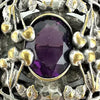 Arts and Crafts Amethyst Glass Brooch