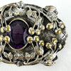 Arts and Crafts Amethyst Glass Brooch