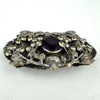 Arts and Crafts Amethyst Glass Brooch