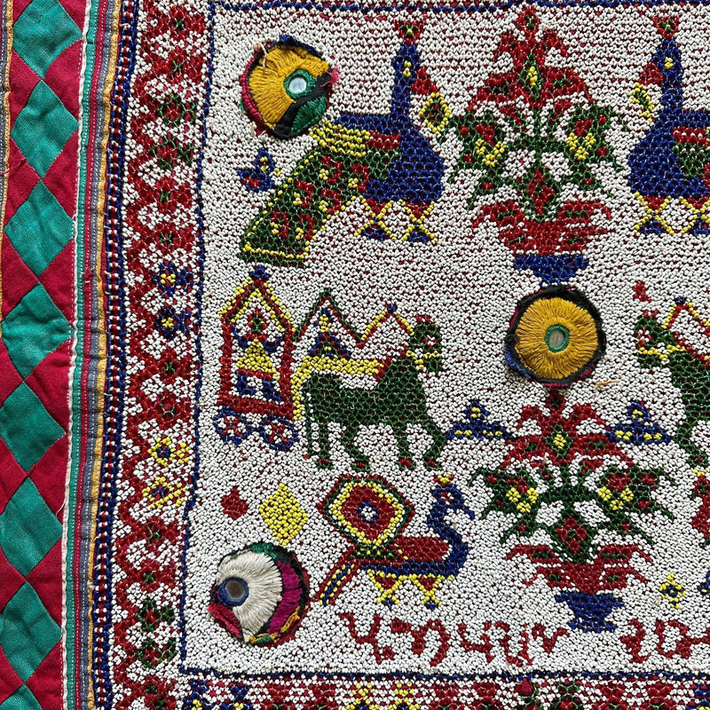 Beaded Chakla Cloth Gujarat Saurashta Textile from India