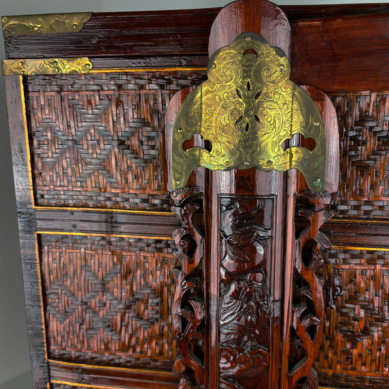 Antique Chinese Rattan Wedding Gift Box