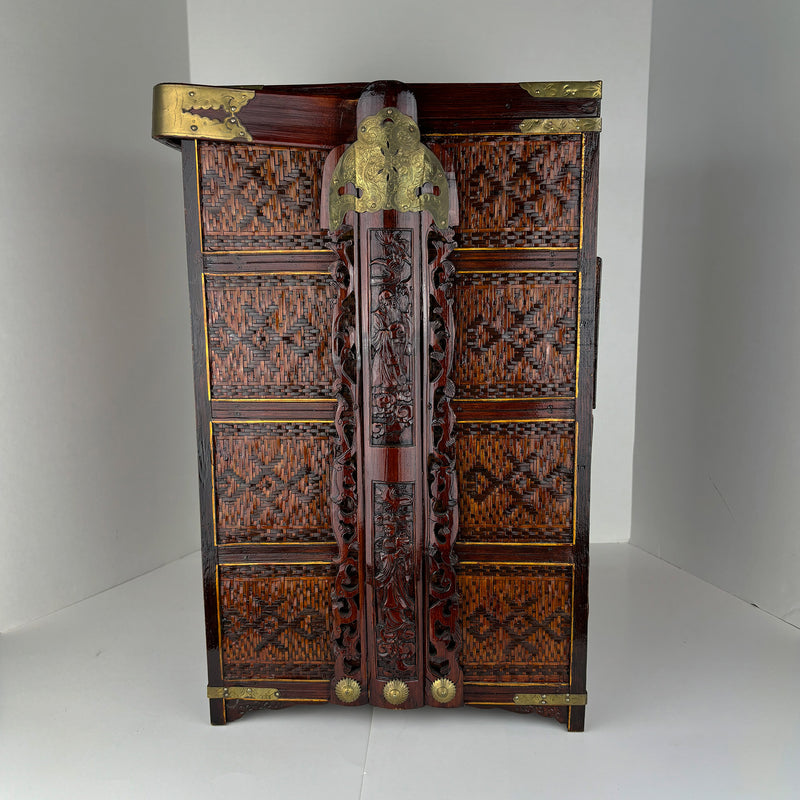 Antique Chinese Rattan Wedding Gift Box