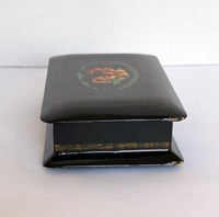 Russian Hand Painted Black Lacquer Box