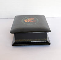 Russian Hand Painted Black Lacquer Box