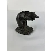 Bronze Cat Licking his Paw by Edmond-Achille Crepin