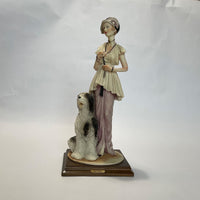 Auro Belcari porcelain art deco figure with sheepdog