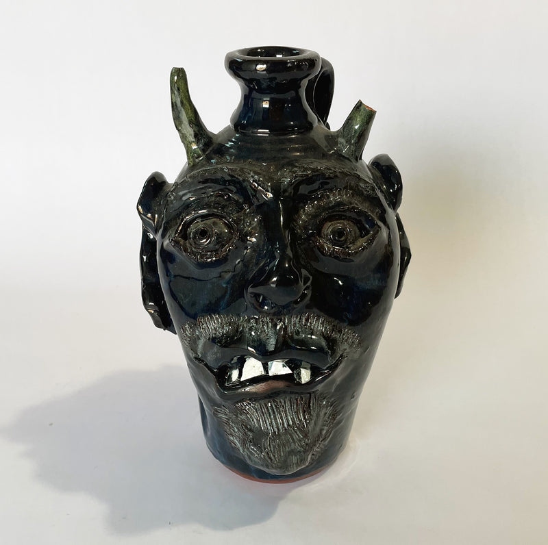 Folk art face jug by Bobby Ferguson