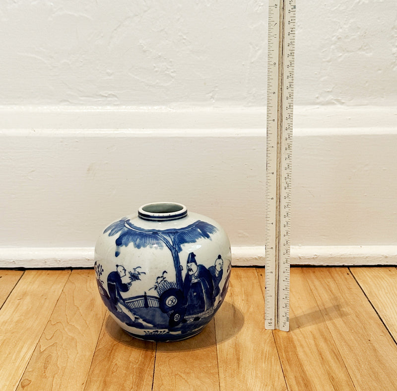 Early 20thc Chinese Blue and White Ginger Jar