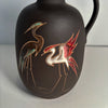 Kiechle Vintage German Studio Art Pottery Vase with Enameled Herons