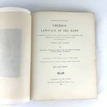 Cheiro’s Language of the Hand 1894 Edition - Victorian Palm Reading Book