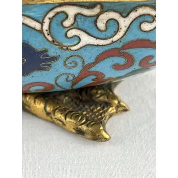 Antique Chinese Cloisonne Duck Trinket Box