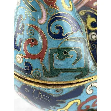 Antique Chinese Cloisonne Duck Trinket Box