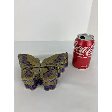 Vintage Chinese Cloisonne Four Piece Butterfly Trinket Box