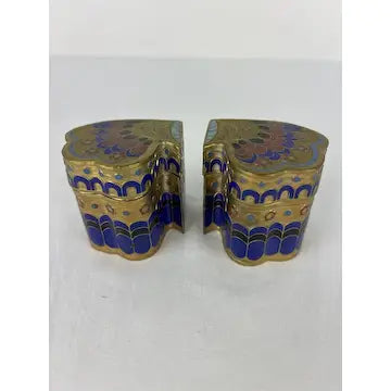 Vintage Chinese Cloisonne Four Piece Butterfly Trinket Box