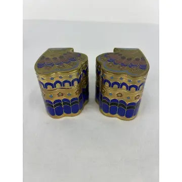 Vintage Chinese Cloisonne Four Piece Butterfly Trinket Box