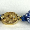 Chinese Porcelain Shou Bead Hand Knotted Necklace