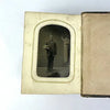 Civil War Era Photo Album Full of Tintypes and CDVs - 1 Photo of Tom Thumb and 1 Civil War Soldier