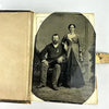 Civil War Era Photo Album Full of Tintypes and CDVs - 1 Photo of Tom Thumb and 1 Civil War Soldier