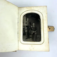 Civil War Era Photo Album Full of Tintypes and CDVs - 1 Photo of Tom Thumb and 1 Civil War Soldier