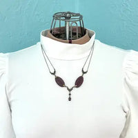 Czech Amethyst Glass Swag Necklace