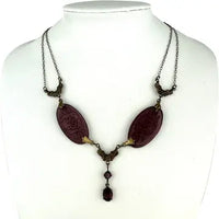 Czech Amethyst Glass Swag Necklace