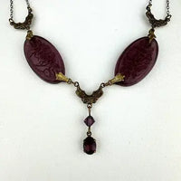 Czech Amethyst Glass Swag Necklace