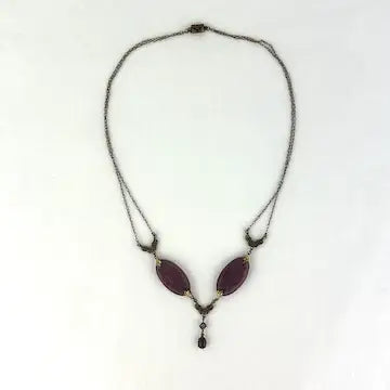 Czech Amethyst Glass Swag Necklace