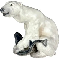 Dahl-Jensen 1272 Porcelain Polar Bear with Fish