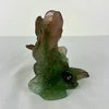 Daum France Pate De Verre Snail and Leaf Candlestick