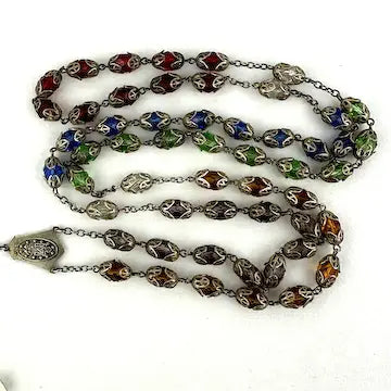 Diroma Multicolor Sterling Silver Rosary