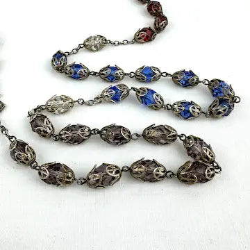 Diroma Multicolor Sterling Silver Rosary