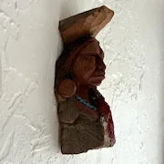 Doug Hicks Wood Carving of Native American Chief