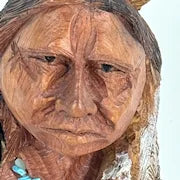 Doug Hicks Wood Carving of Native American Chief