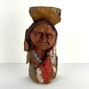 Doug Hicks Wood Carving of Native American Chief