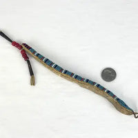 Early 20th Century Northern Plains Tribe Umbilical Cord Beaded Snake Amulet