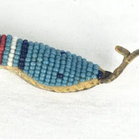 Early 20th Century Northern Plains Tribe Umbilical Cord Beaded Snake Amulet