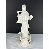 Early 20th c Blanc de Chine Porcelain pair of Deities