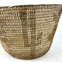 Early 20th c Papago Seed Basket With Cactus and Gila Monsters AS IS